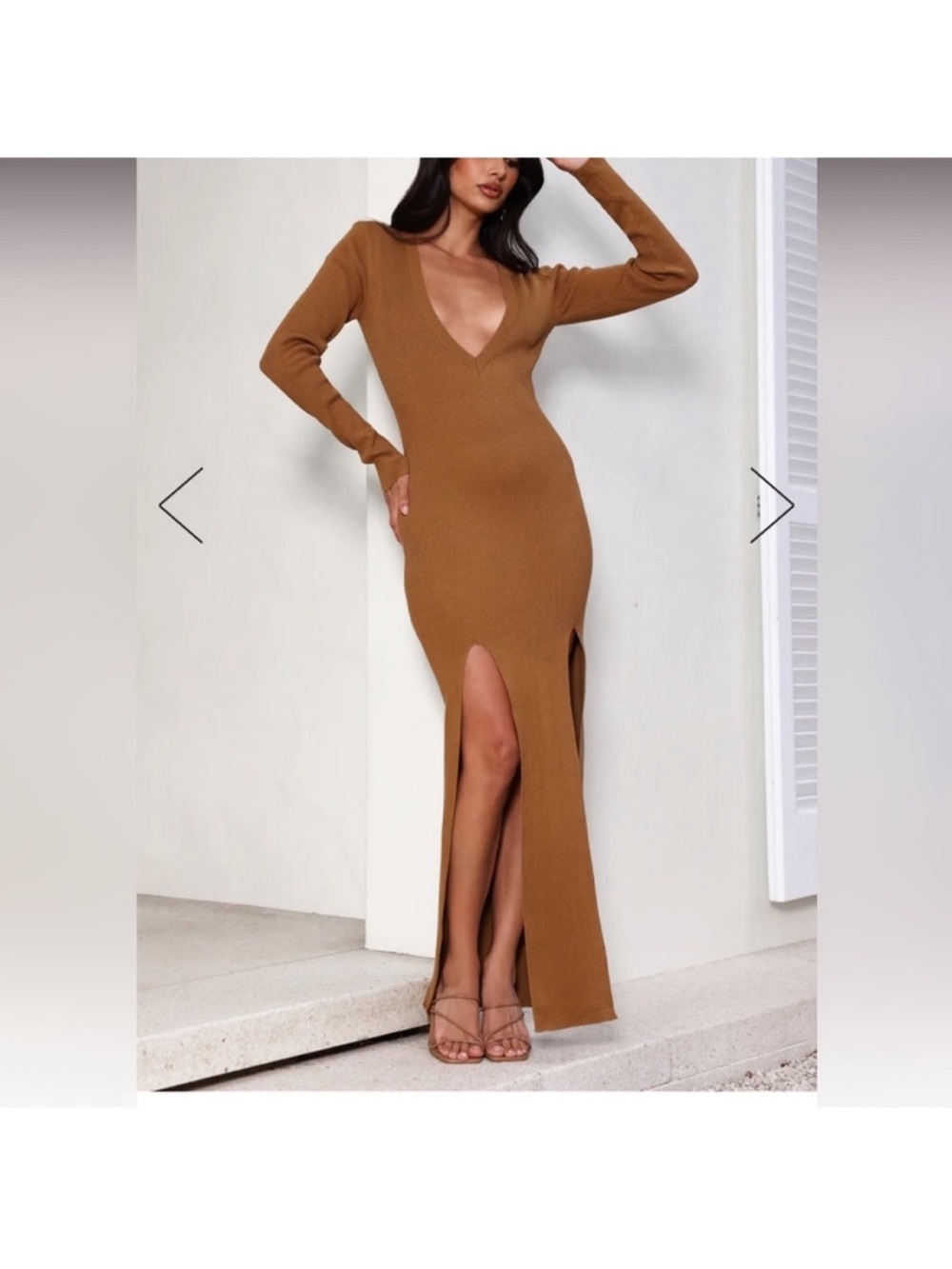 LIONESS OPULENCE MAXI DRESS CAMEL Size XS